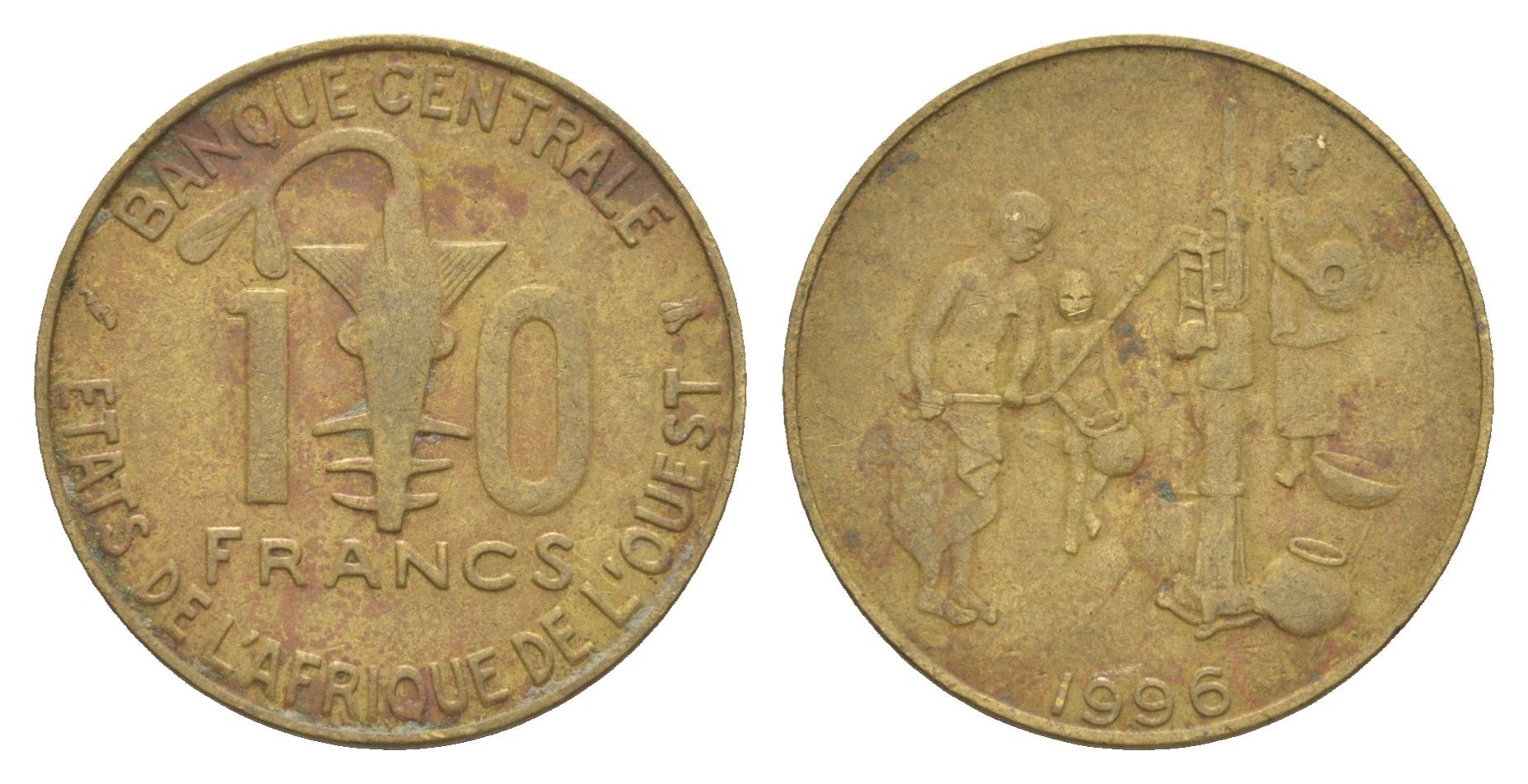 Западная Африка (BCEAO) 10 франков 1996 KM 10 медь алюминий никель 4612-832