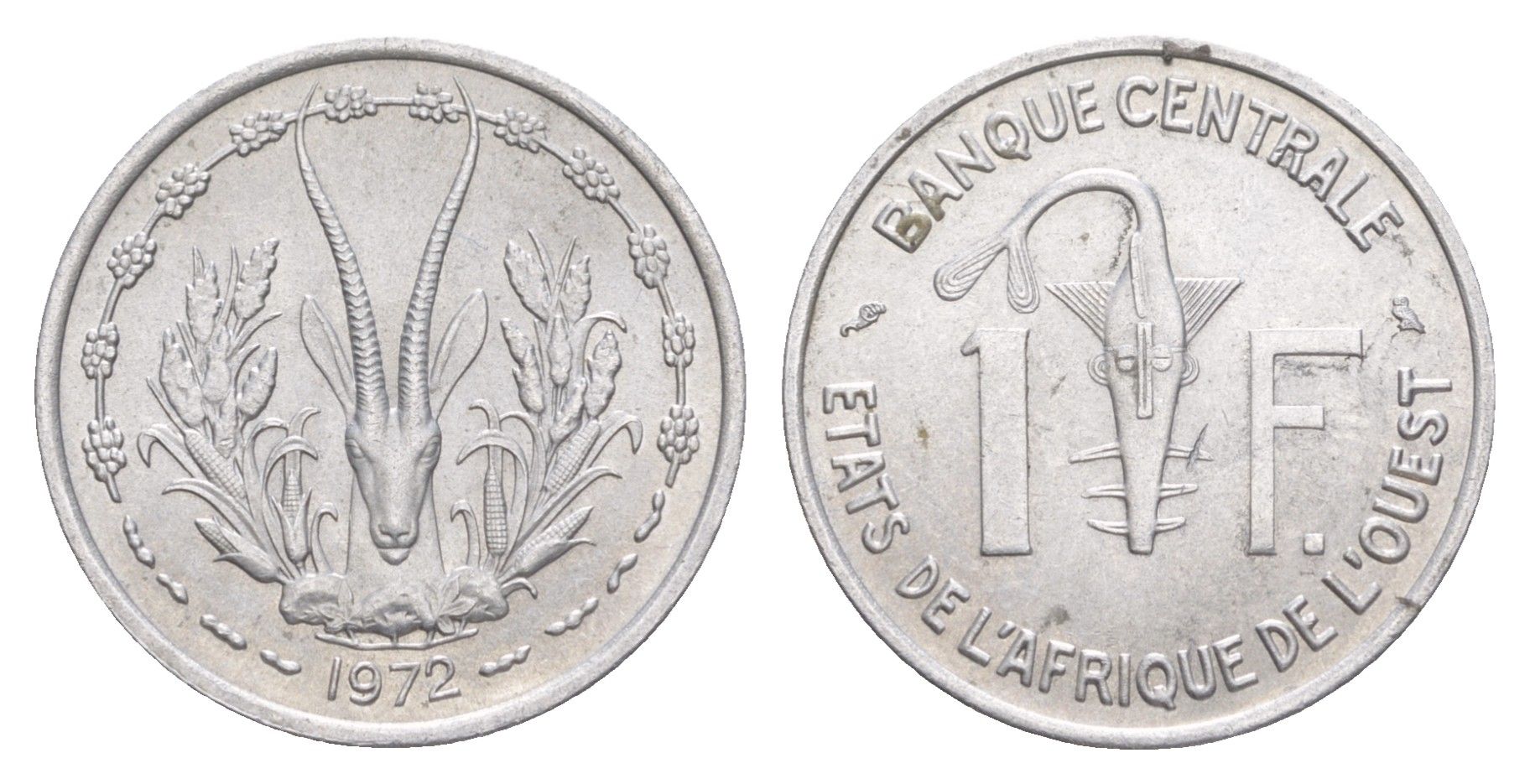 Западная Африка (BCEAO) 1 франк 1972 KM 3.1 алюминий UNC 4617-749