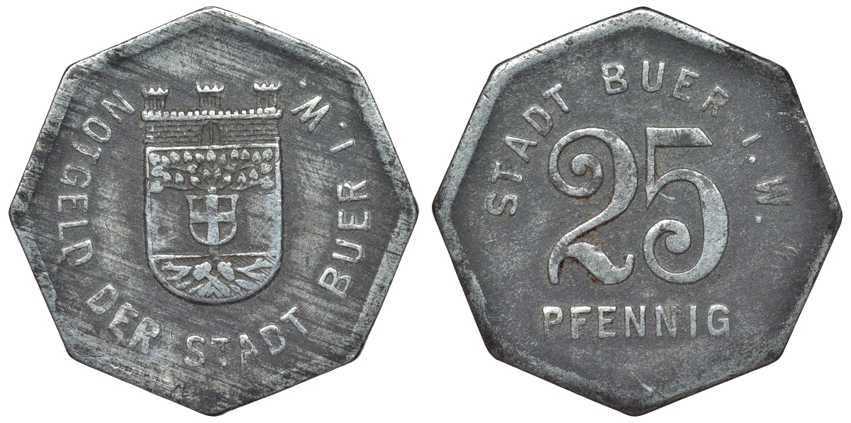 Германия, Буэр 25 пфеннигов ND Гельзенкирхен, Северный Рейн-Вестфалия, нотгельд Funck 64.1 цинк 4121-312