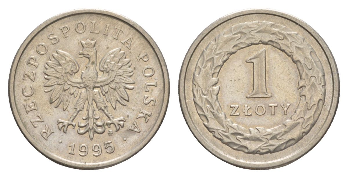 Польша 1 злотый 1995 Y 282 медно-никель 4626-546