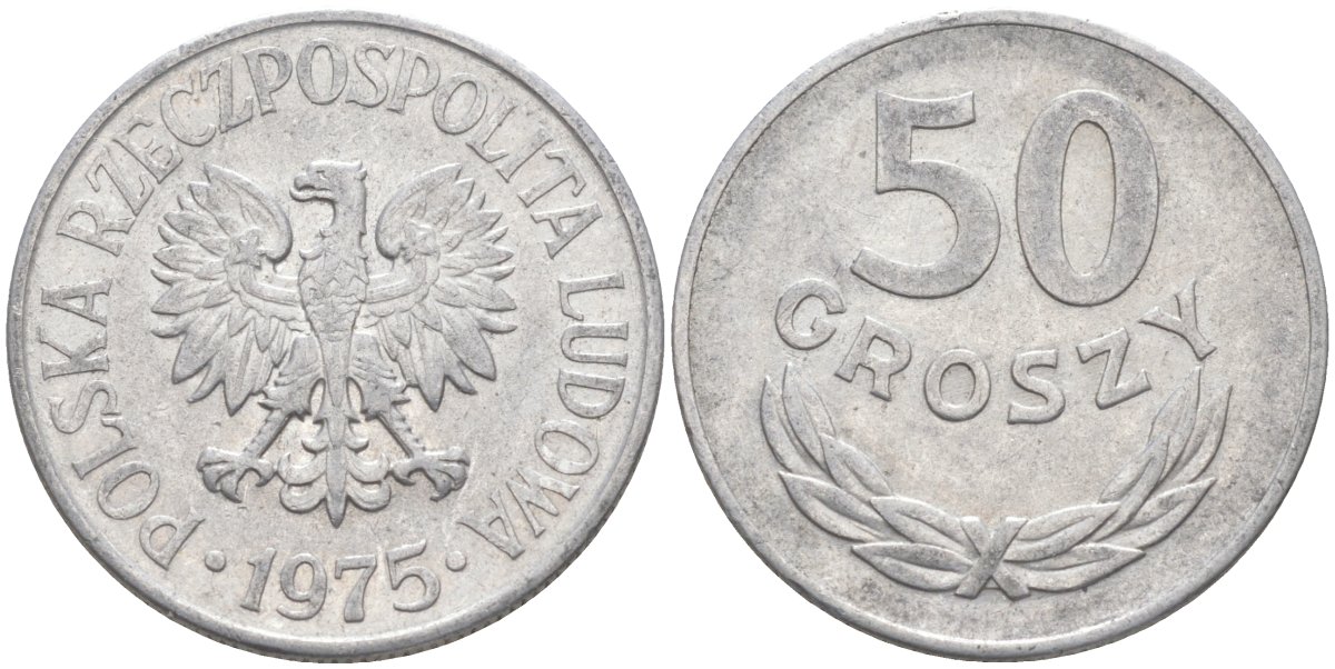 Польша 50 грошей 1975 Кремница KM 48.1 алюминий 3336-1256