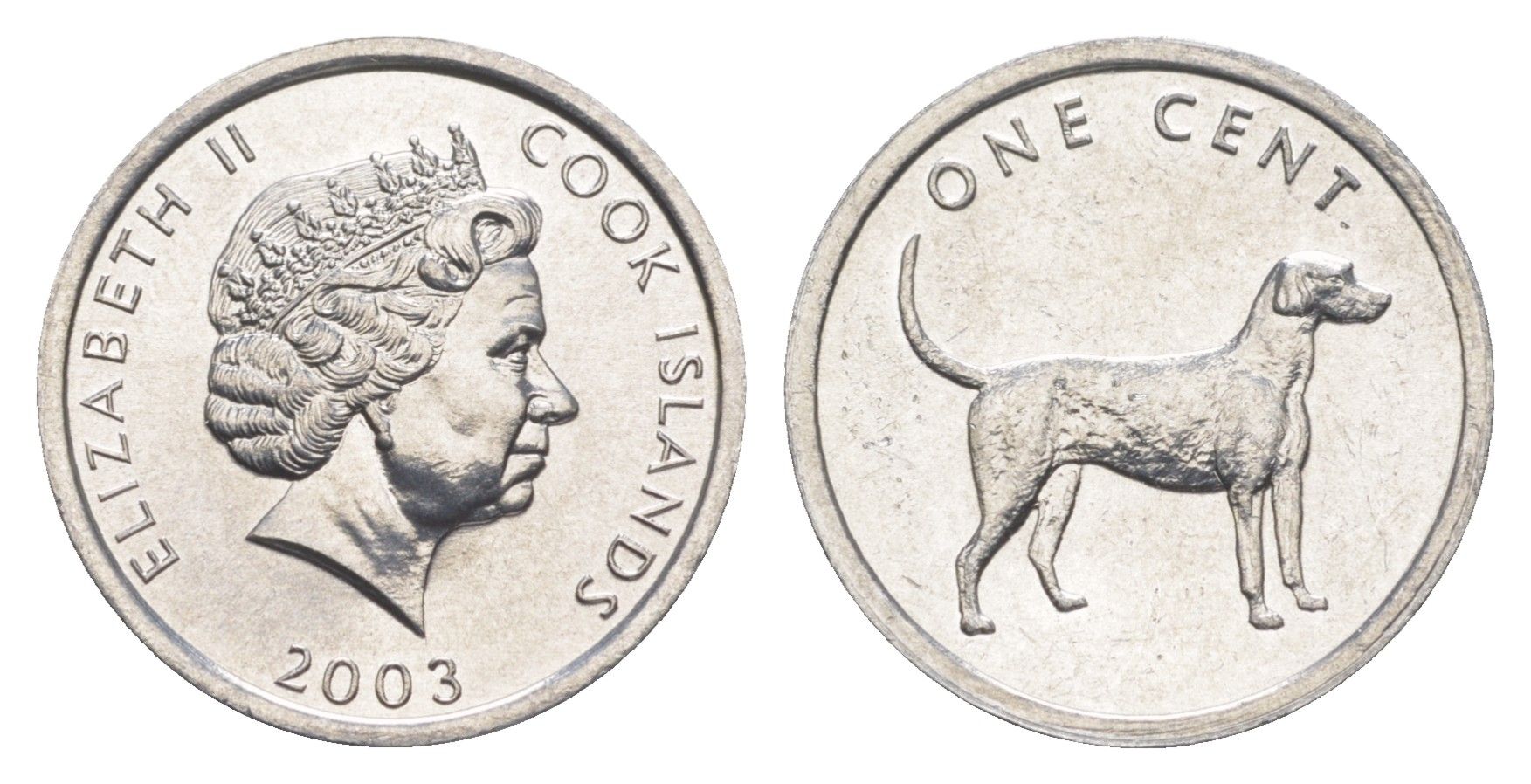 Острова Кука 1 цент 2003 Легавая KM 421 алюминий UNC 4652-944