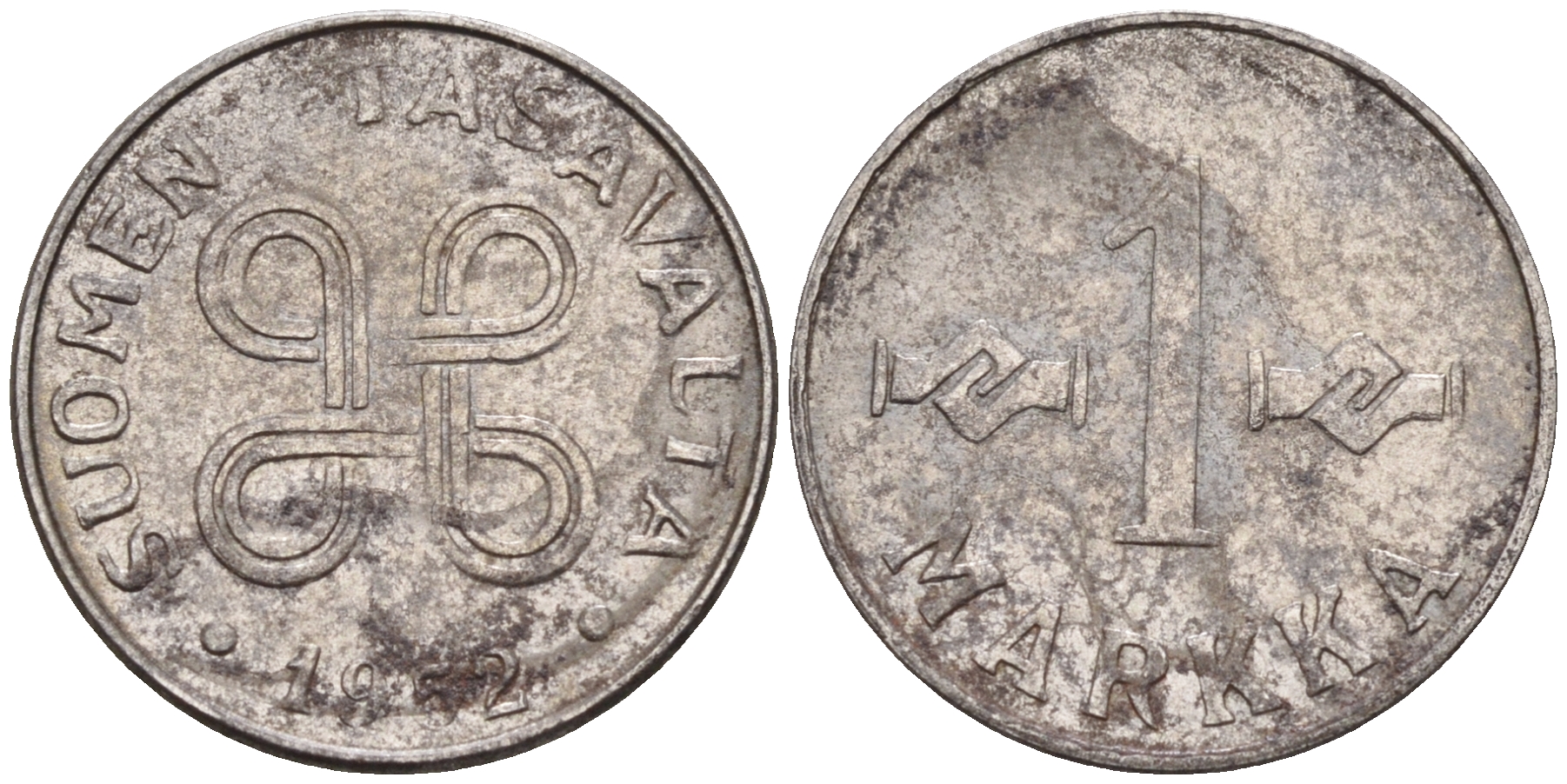 Финляндия 1 марка 1952  KM 36 железо    4567-144