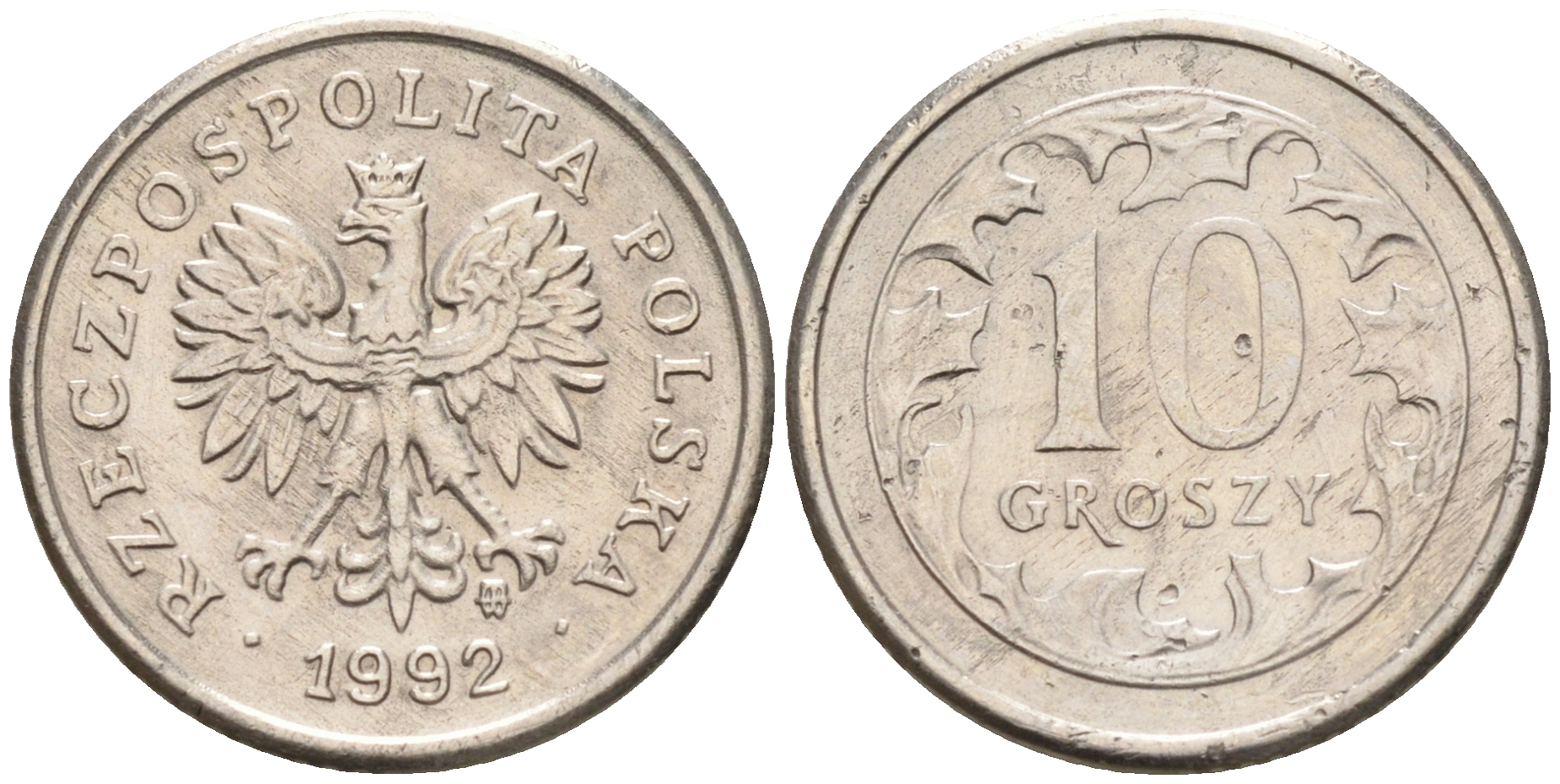 Польша 10 грошей 1992 MW KM 279 медно-никель    4136-945