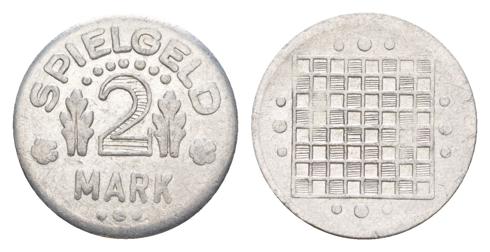 Германия игровой жетон в 2 марки ND разновидность - Глобус, вес 0,8 гр, диаметр 20 мм алюминий UNC 4636-958