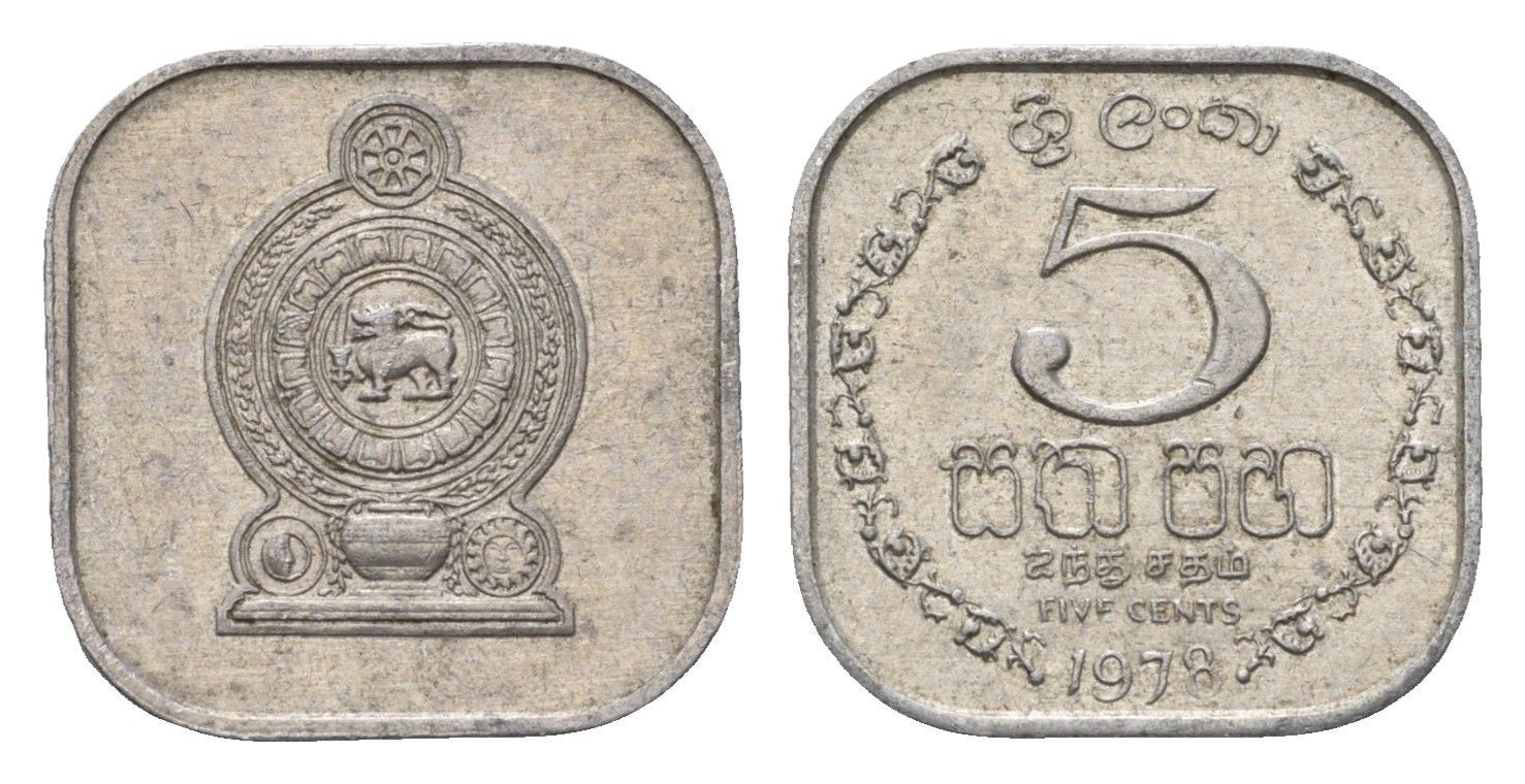 Шри-Ланка 5 центов 1978 KM 139a алюминий 4602-1266