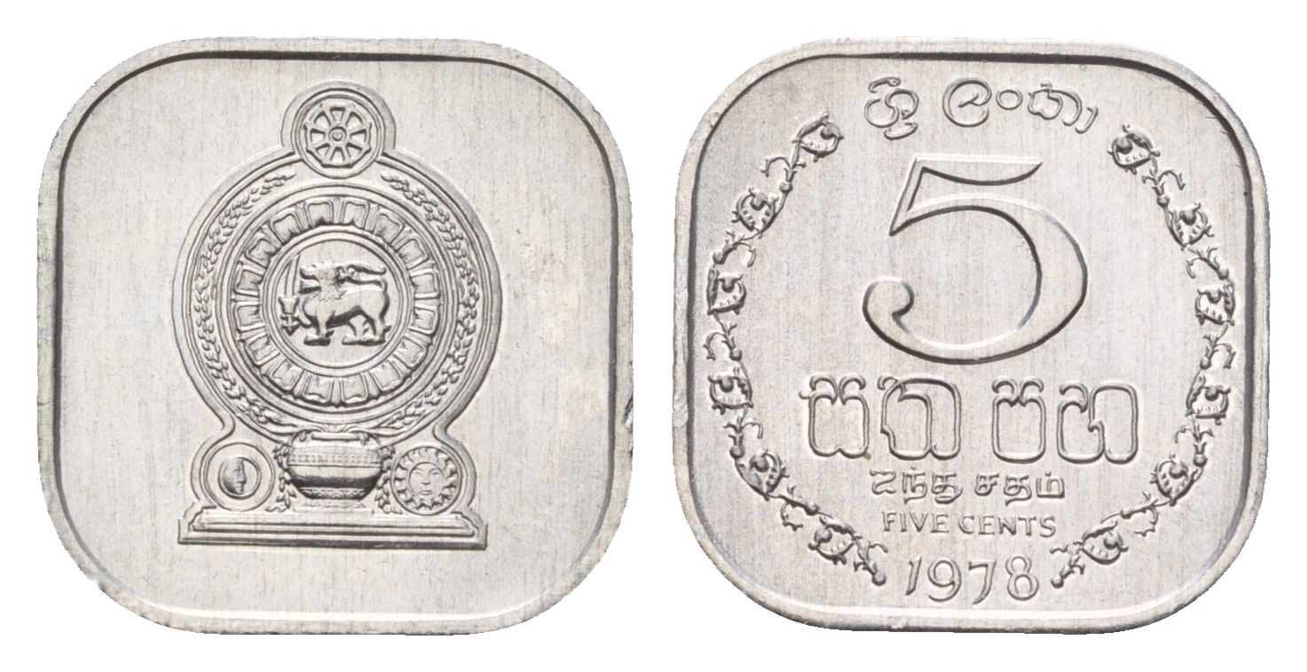Шри-Ланка 5 центов 1978 KM 139a алюминий UNC 4669-341
