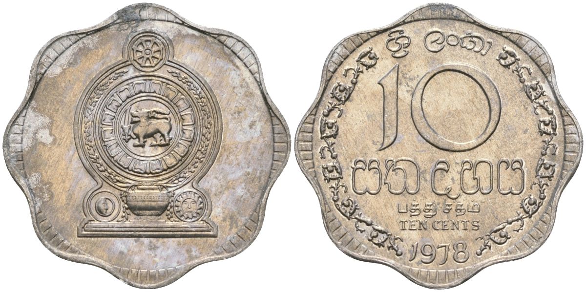 Шри-Ланка 10 центов 1978 KM 140a алюминий 4135-1226