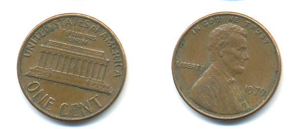 США 1 ЦЕНТ 1979 ЛИНКОЛЬН KM 201 медь цинк 86-113