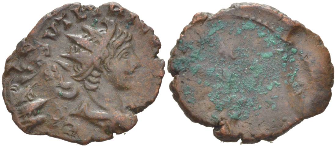 Римская Империя, императоры в Галлии антониниан 273 - 274 Тетрик II, C PIV ESV TETRICVS CAES, бюст цезаря / SPES PVBLICA, Спея, персонификация Надежды, Августа Треверов RIC 272 биллон 1073-20-81