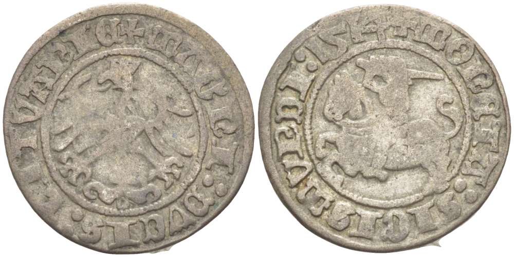 Польша 1/2 гроша (полугрош) 1514 Сигизмунд I Старый (1506-1548), вес 1,2 гр. серебро 1517-235
