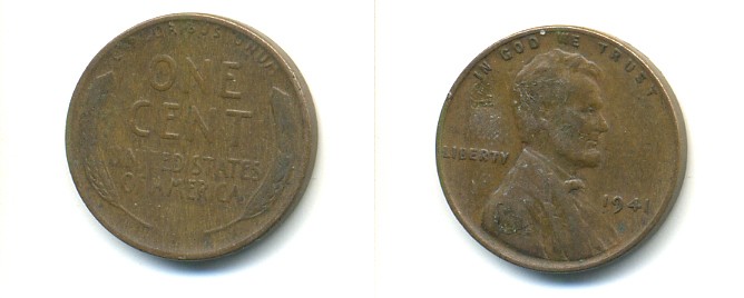США 1 ЦЕНТ 1941 ЛИНКОЛЬН KM 132 бронза 76-147