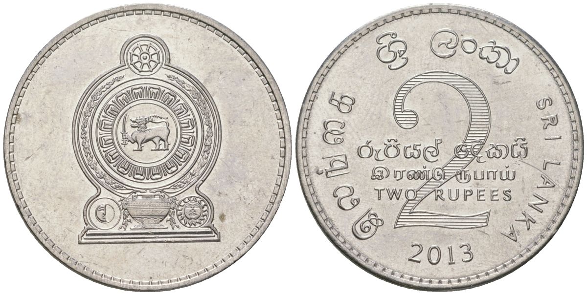 Шри-Ланка 2 рупии 2013 KM 147b нержавеющая сталь UNC 4616-945