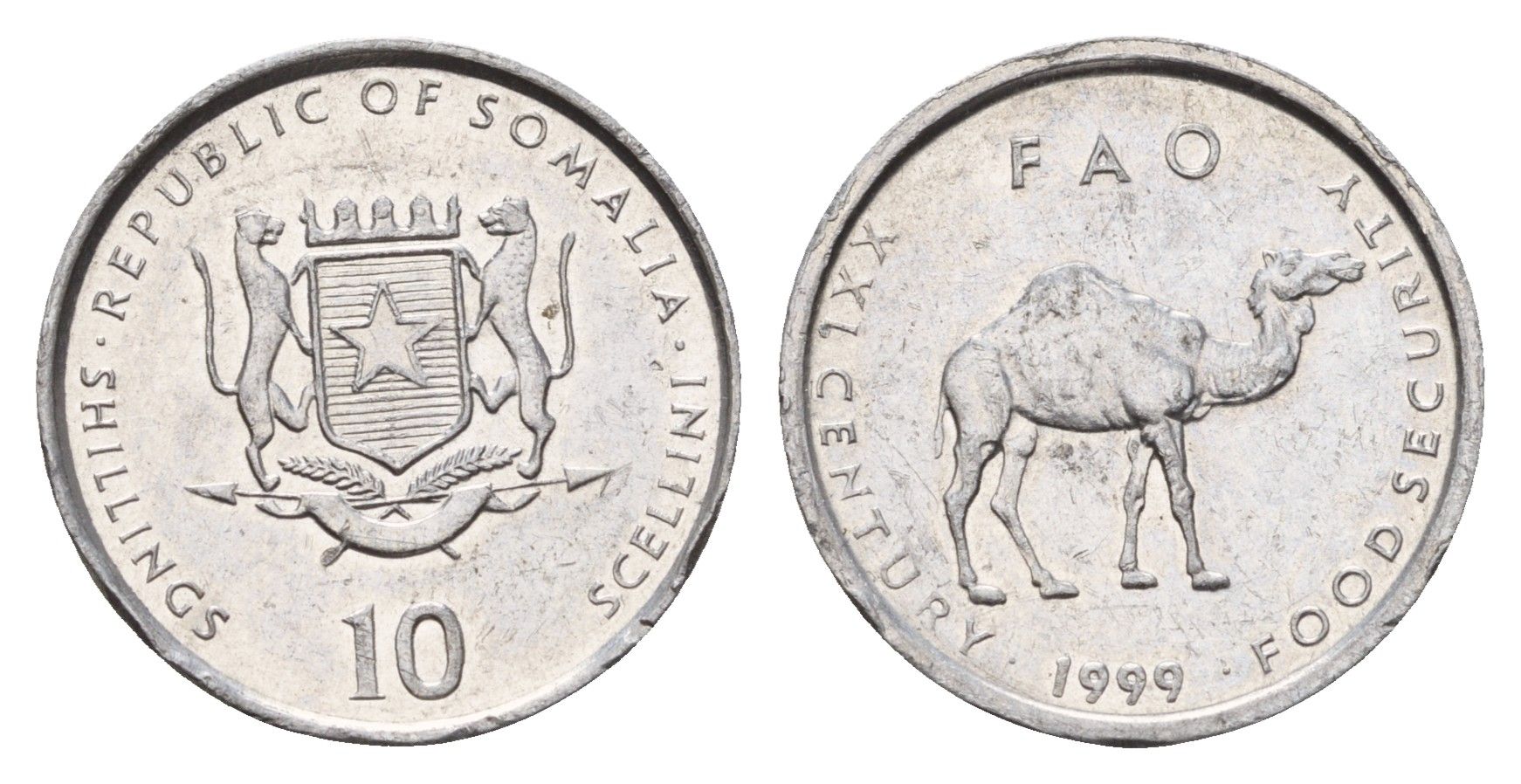 Сомали 10 шиллингов 1999 KM 46 алюминий UNC 210-1154