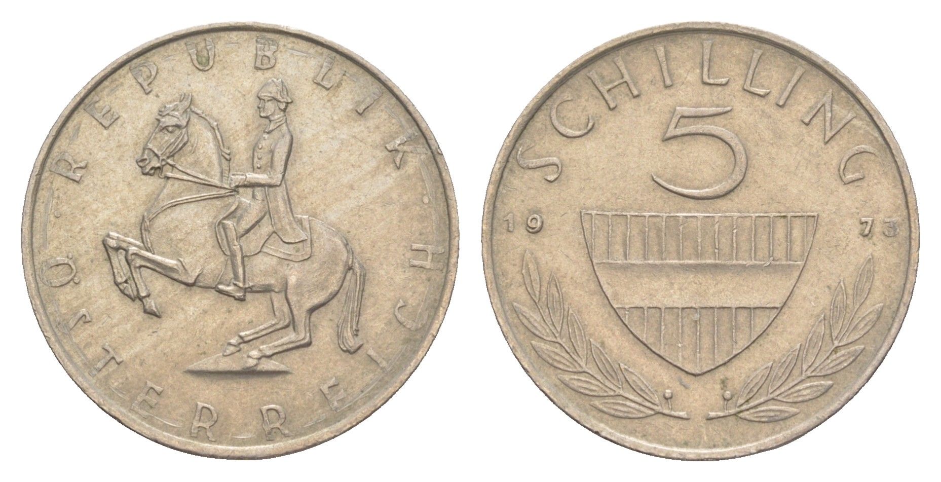 Австрия 5 шиллингов 1973 KM 2889a медно-никель 4551-512