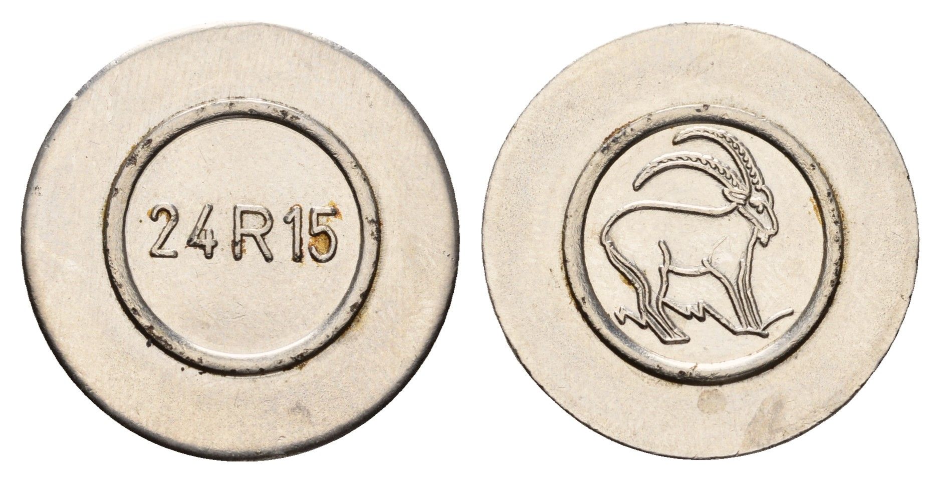 Италия жетон овен, диаметр 24 мм, вес 5,6 гр нержавеющая сталь 4670-813