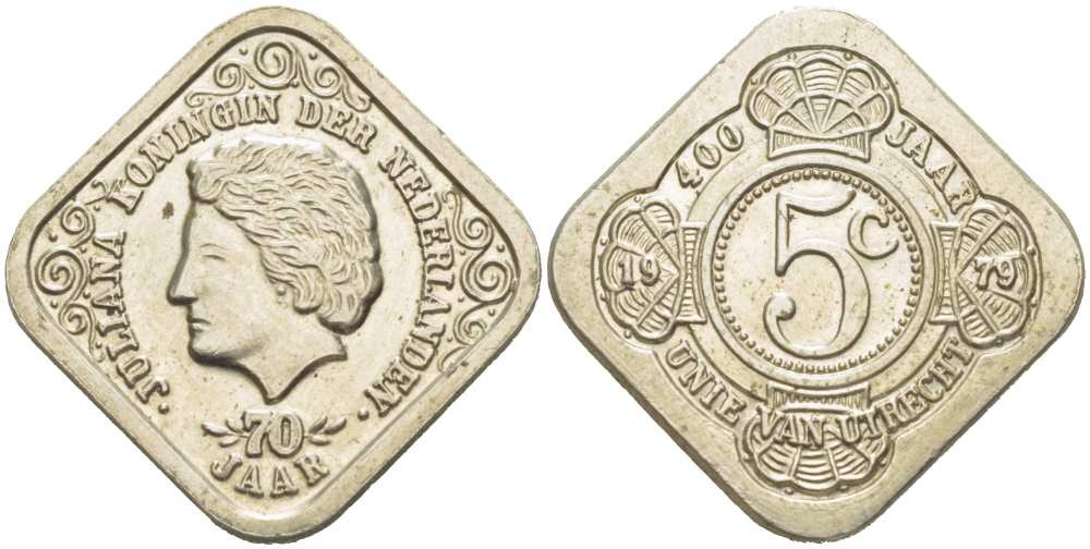 НИДЕРЛАНДЫ ЖЕТОН ND 70 ЛЕТ КОРОЛЕВЕ ЮЛИНЕ медно-никель 217-836