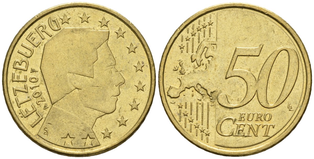 Люксембург 50 евроцентов 2010 KM 80 нордик 4148-747