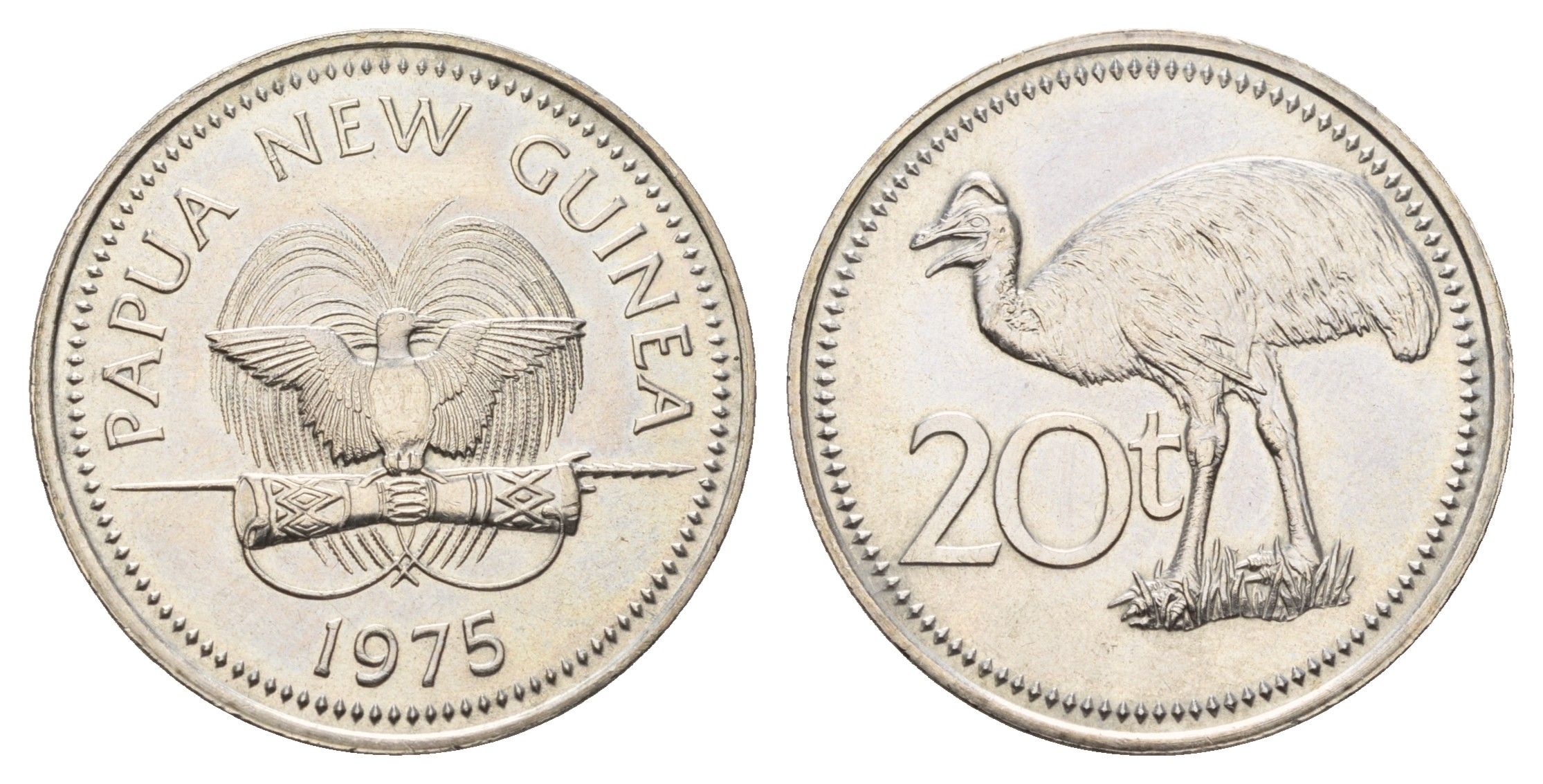 Папуа - Новая Гвинея 20 тойя 1975 KM 5 медно-никель UNC 4670-1133