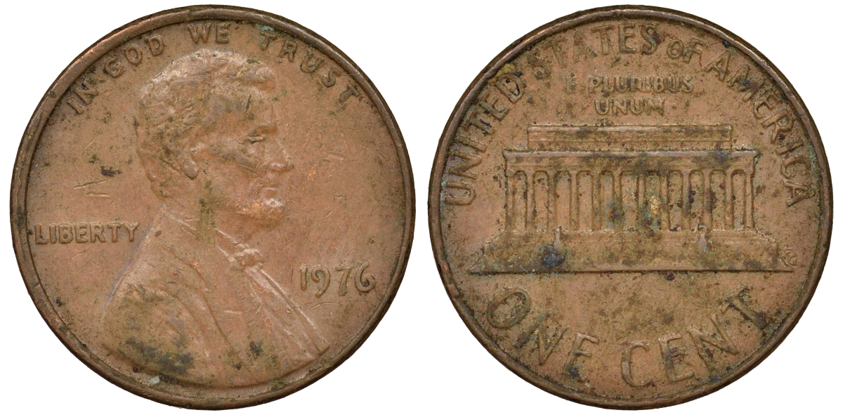 США 1 ЦЕНТ 1976 ЛИНКОЛЬН KM 201 медь цинк 62-841