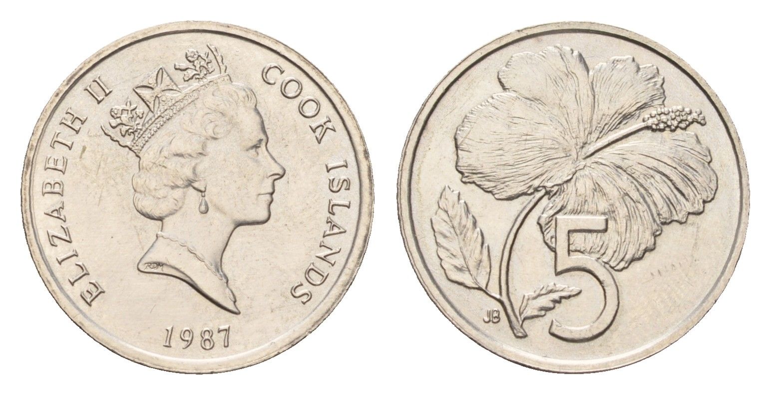 Острова Кука 5 центов 1987 KM 33 медно-никель UNC 4669-531