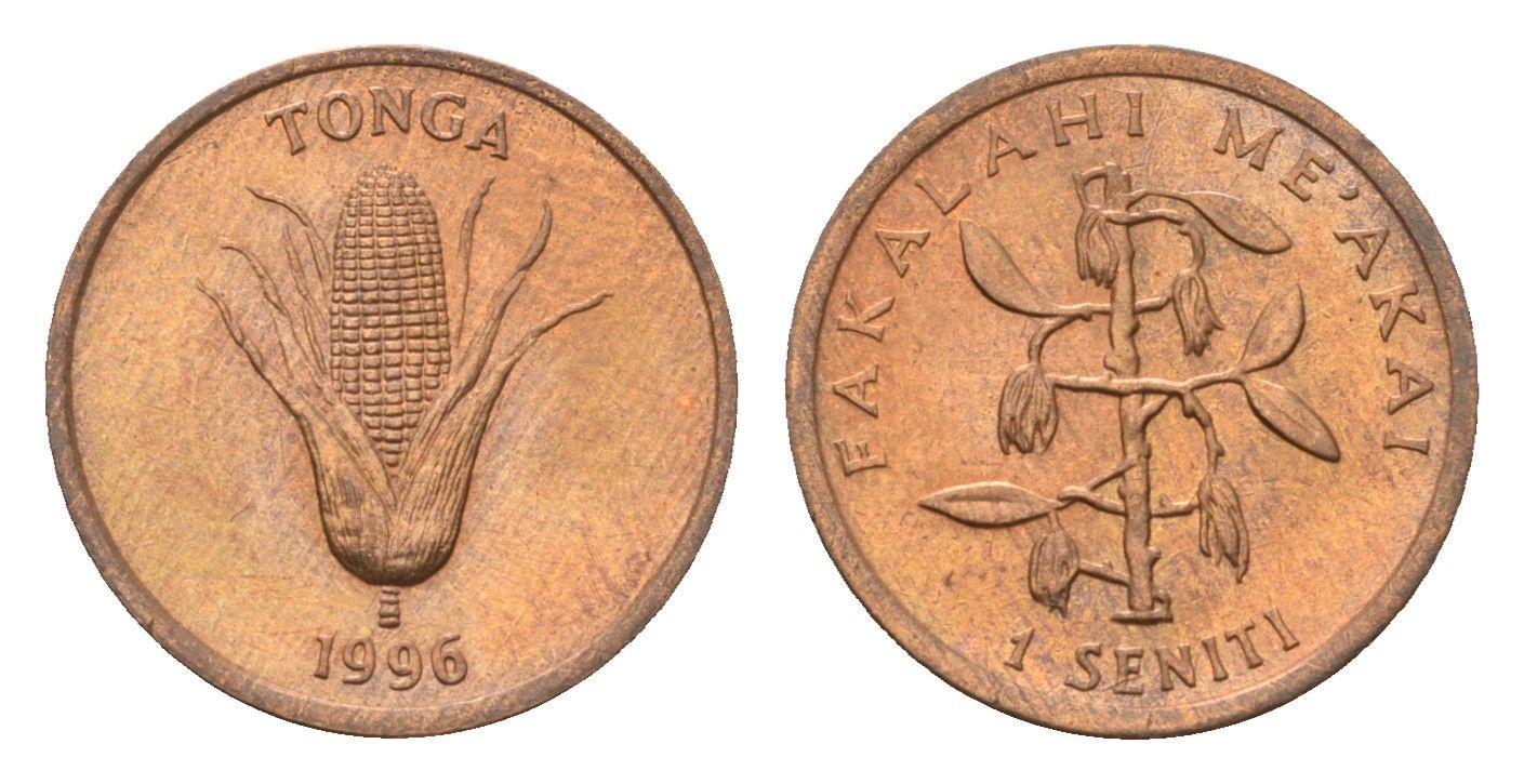 Тонга 1 сенити 1996 KM 66 бронза UNC 4396-921