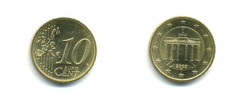 Германия 10 евроцентов 2002 A KM 210 нордик 76-756