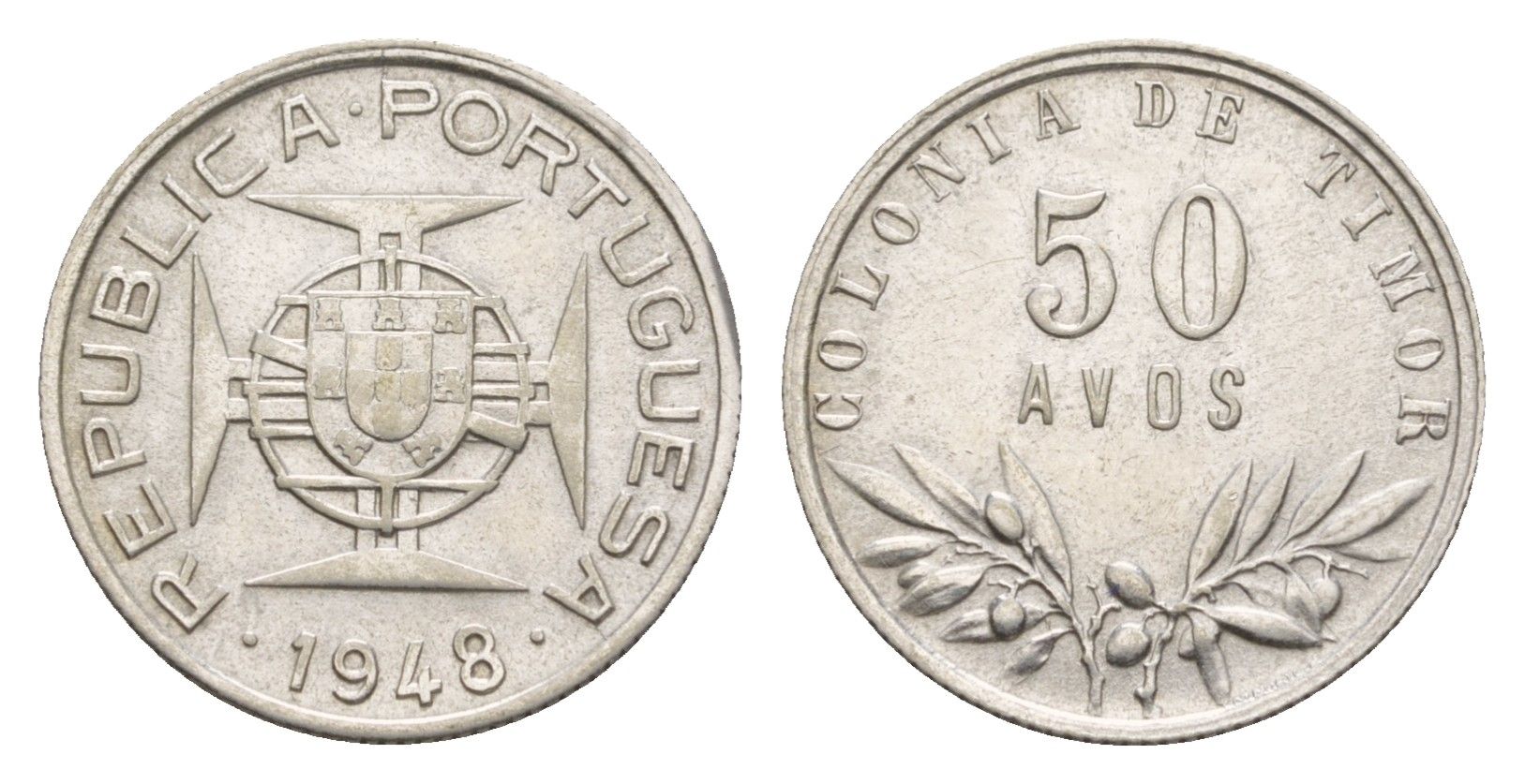 Португальский Тимор 50 аво 1948  KM 7 серебро    413-1623