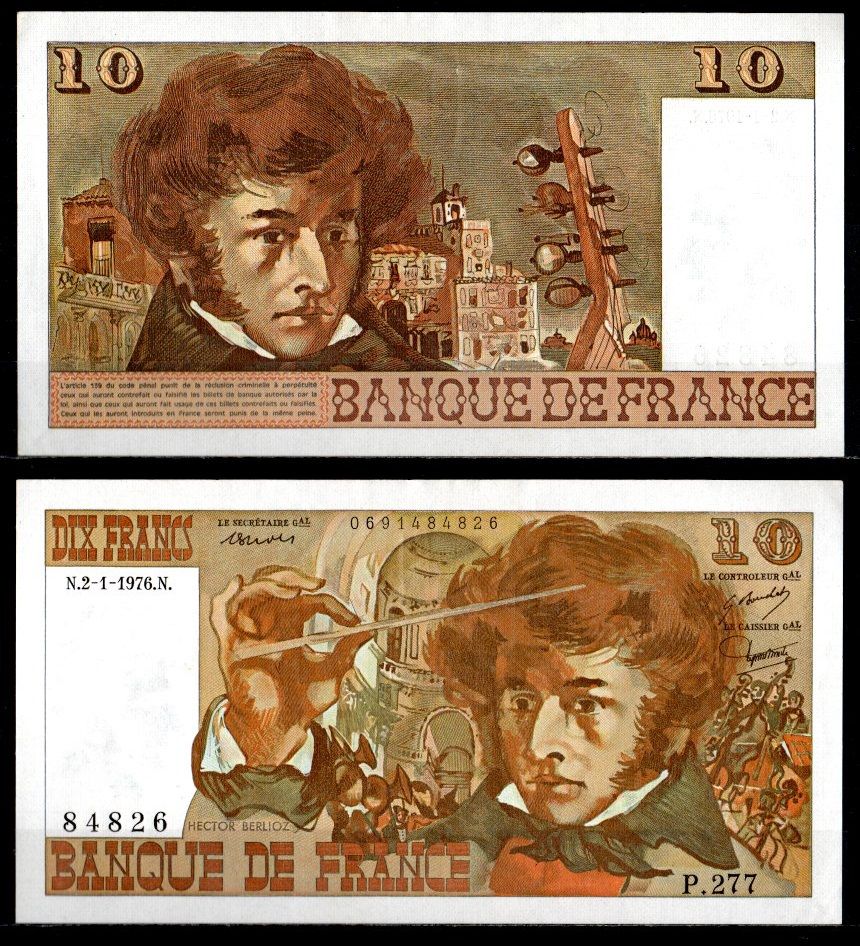 Франция 10 франков 1976 Pick 150 c бумага aUNC 7222-14-2-2