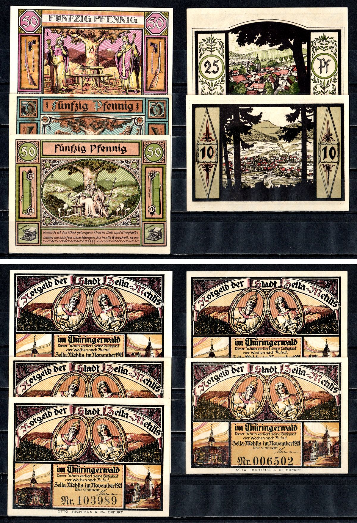 Целла-Мелис (Тюрингия) набор из 5 нотгельдов 1921 2193-45-2-2