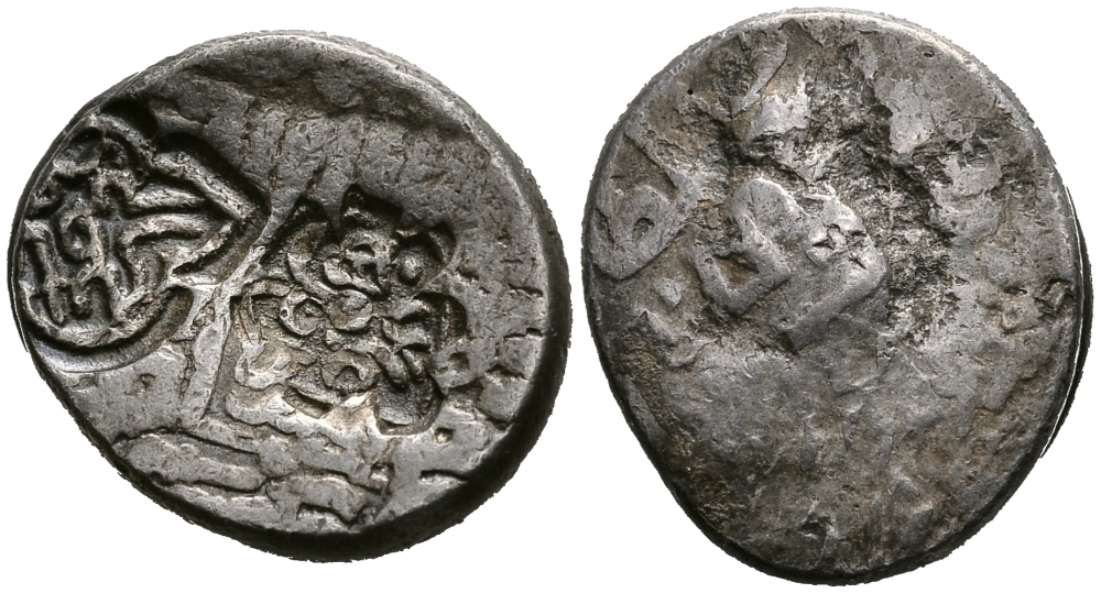 Государство Тимуридов танка с надчеканками без даты 5,12 гр Zeno 140871 серебро 1073-1-6-3