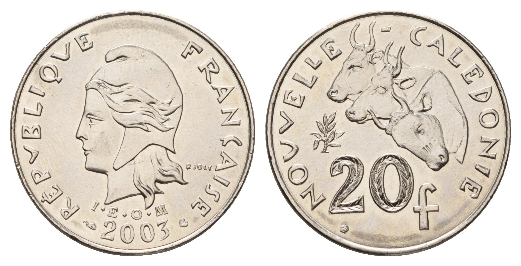 Новая Каледония 20 франков 2003 KM 12 никель UNC 213-1212