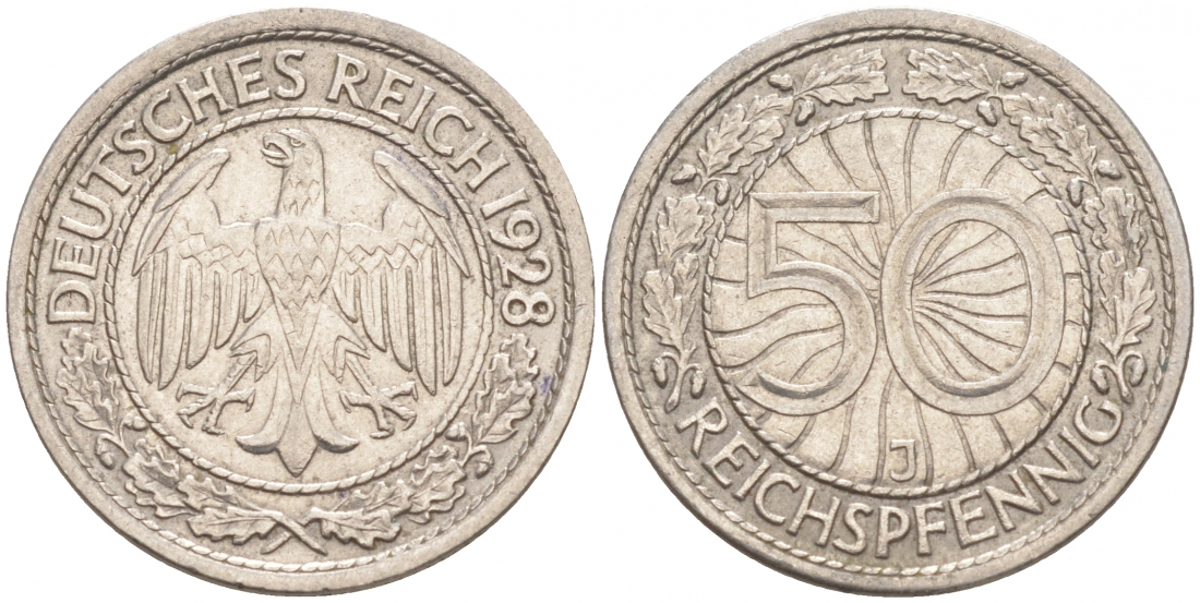 Германия 50 рейхспфеннигов 1928 J KM 49, J.324 никель 73-157