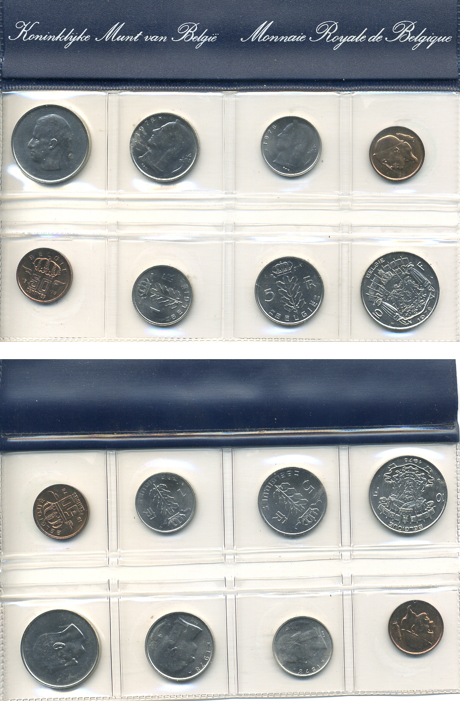 Бельгия набор из 8 монет 1978 BELGIE-BELGIQUE, в запайке KM SS 14   UNC  1-5-2-21