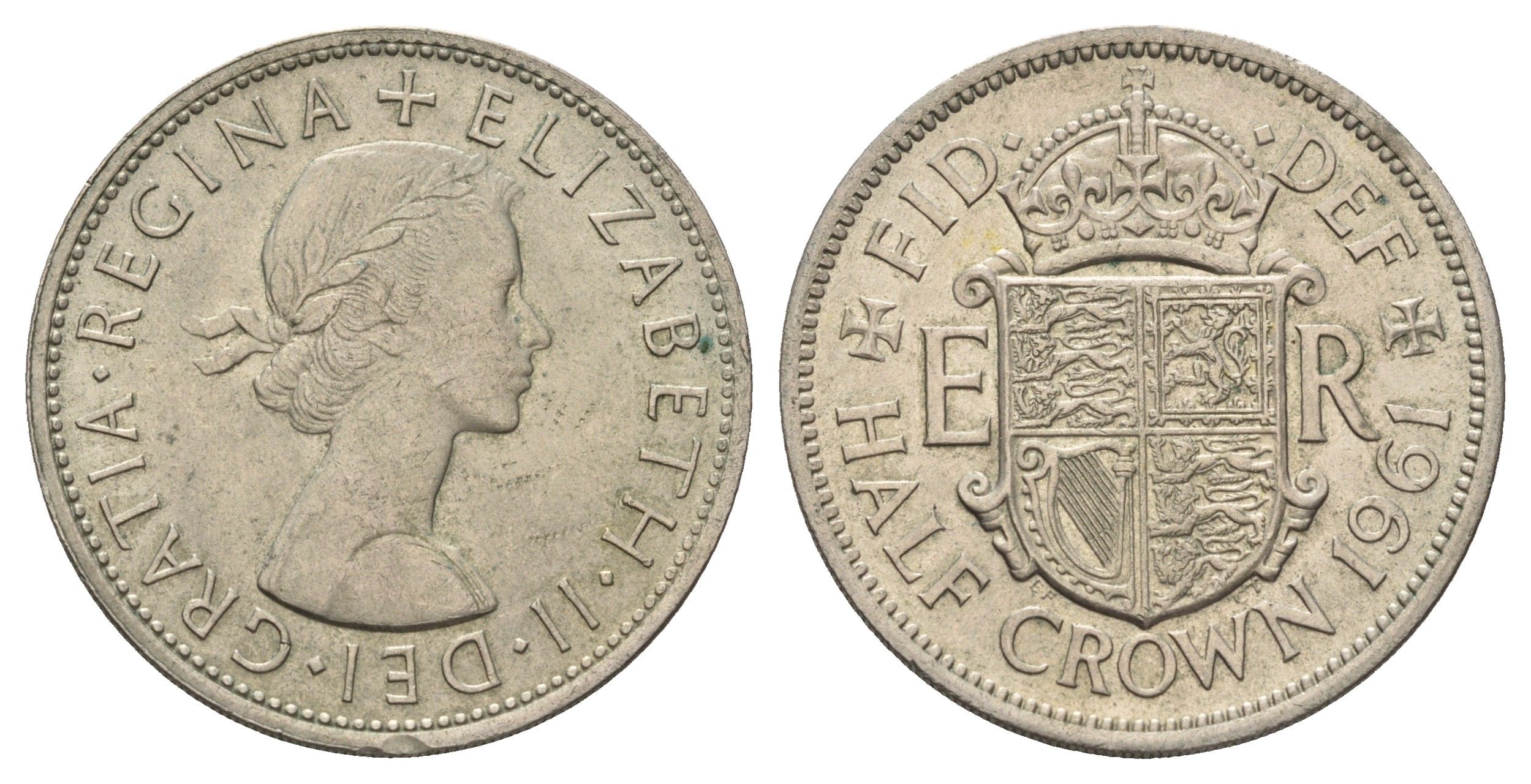 Великобритания 1/2 кроны 1961 Елизавета II (1952-2022) KM 907, Spink 4145 медно-никель aUNC 4183-815