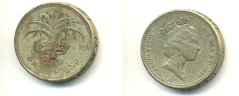 Великобритания 1 фунт 1985 Елизавета II (1952-2022) KM 941, Spink 4331 никель латунь 59-123