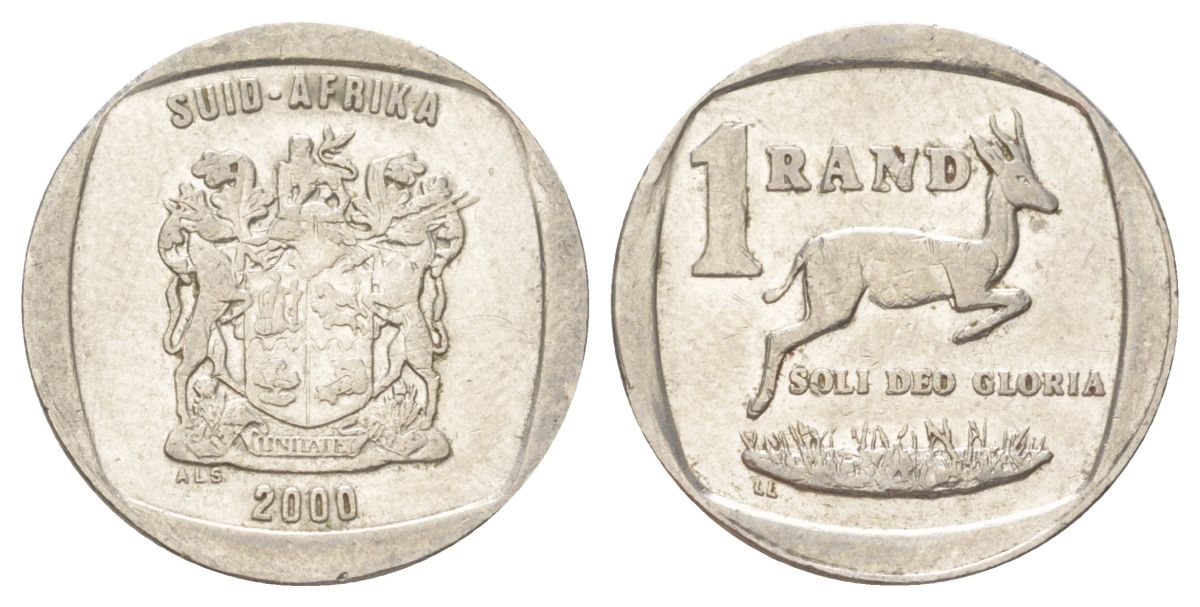 ЮАР 1 ранд 2000 KM 164 медь плакированная никелем 4627-357