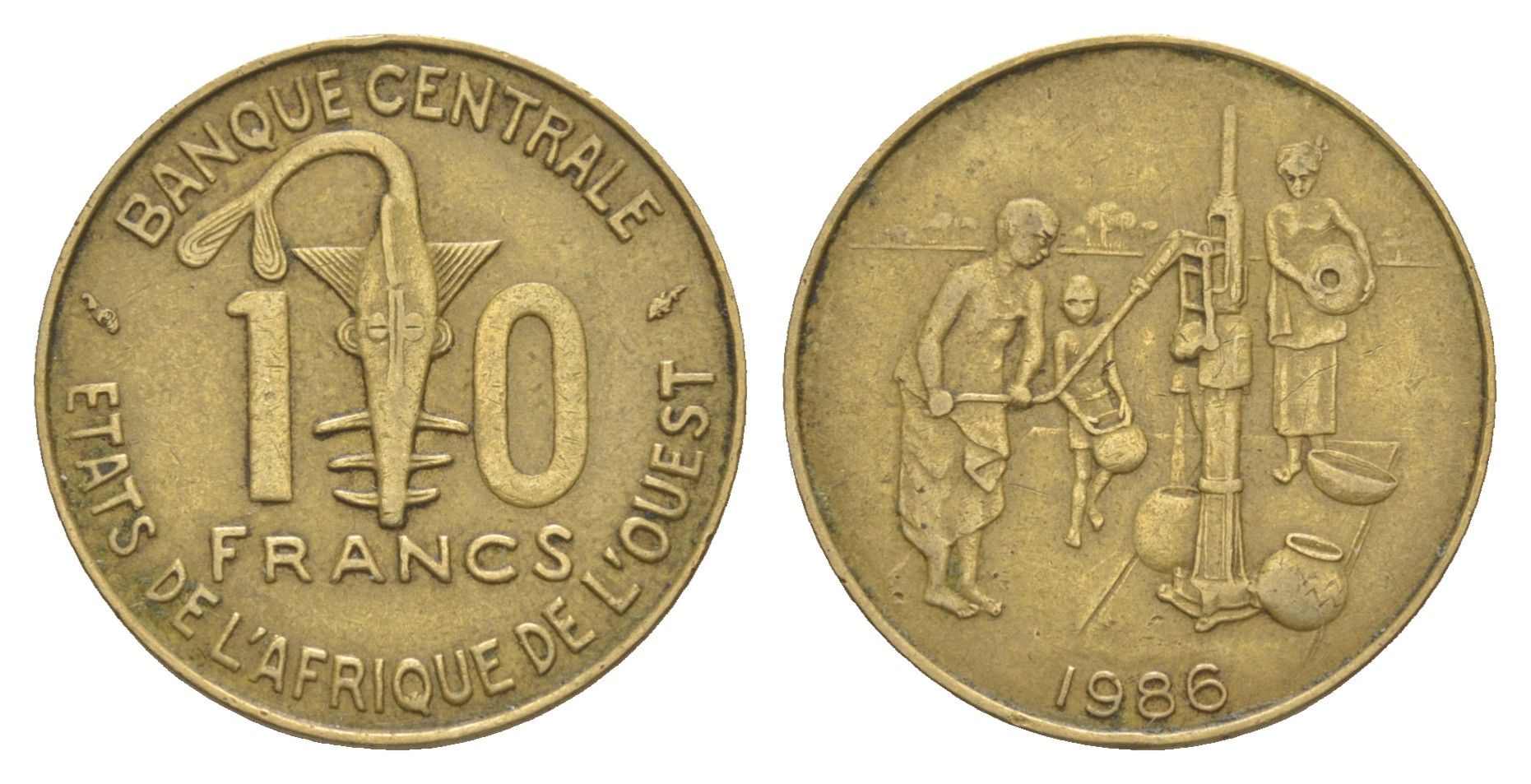 Западная Африка (BCEAO) 10 франков 1986 KM 10 медь алюминий никель 4612-754