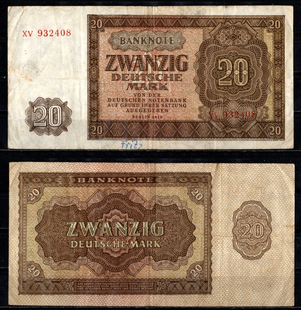 ГДР 20 марок 1948 Pick 13 a бумага 8518-47-1-2
