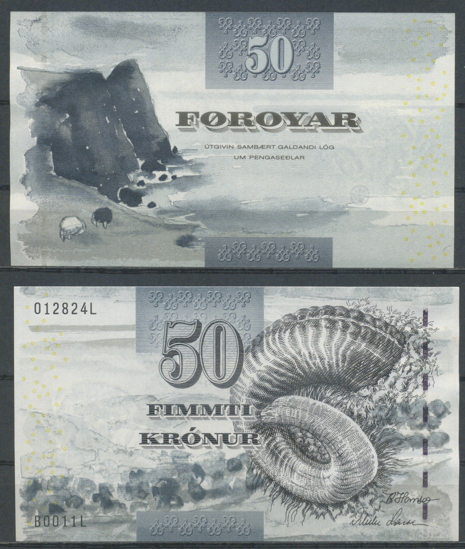 Фарерские острова 50 крон 2011 Pick 29 бумага UNC (пресс) 2198-34-2-2