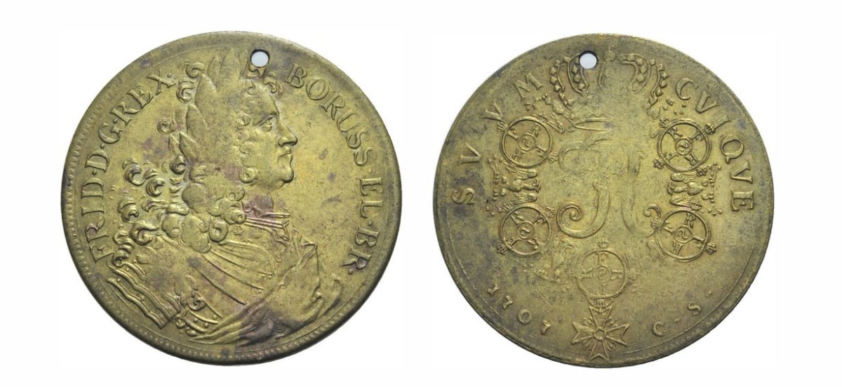 ПРУССИЯ МЕДАЛЬ XIX век ЧЕРНЫЙ ОРЕЛ, НОВОДЕЛ, 40,2 мм, 10,72 гр бронза 1072-5-14