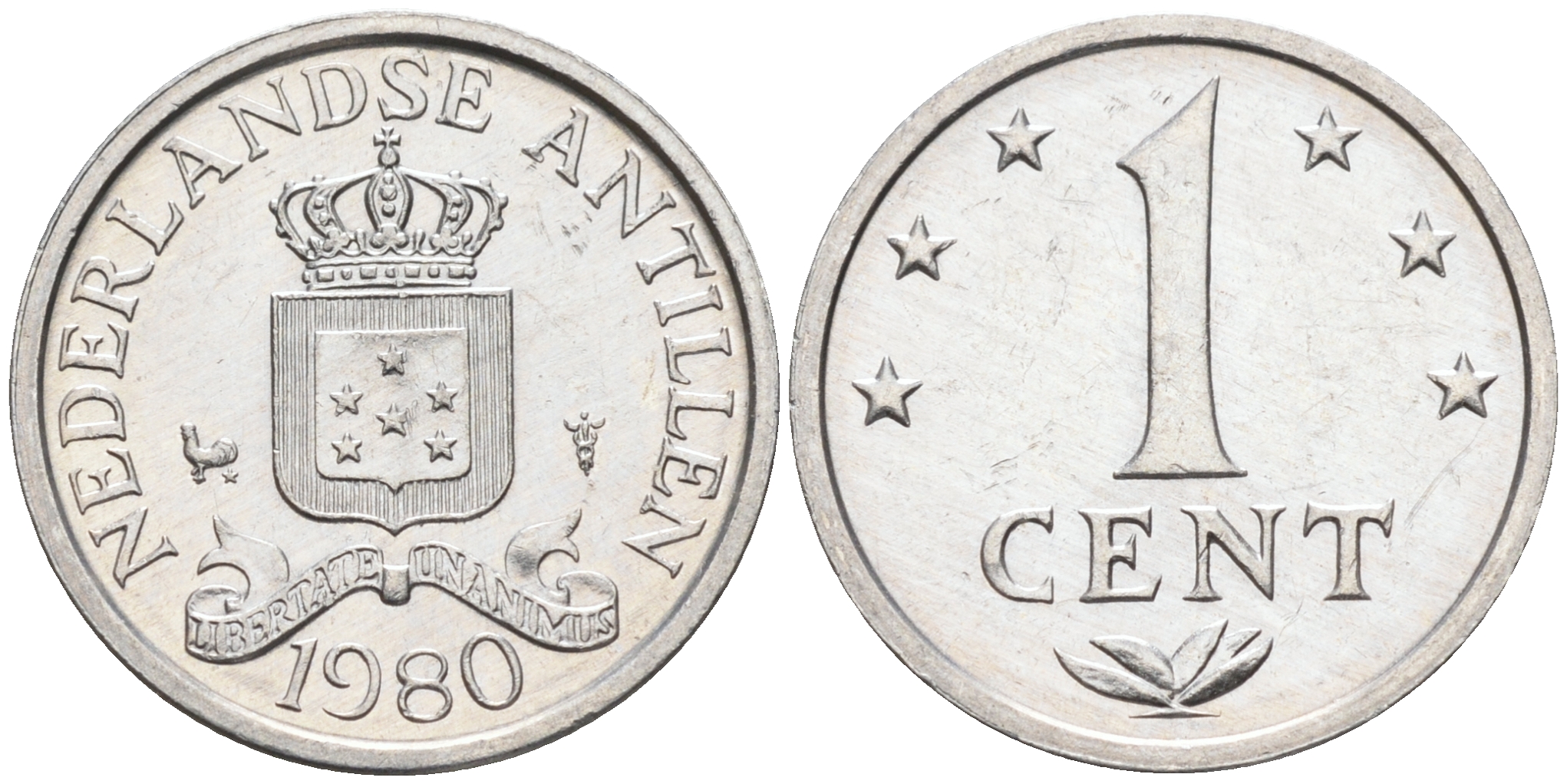 Нидерландские Антилы 1 цент 1980 Беатрикс (1980-2013) KM 8а алюминий 4169-268