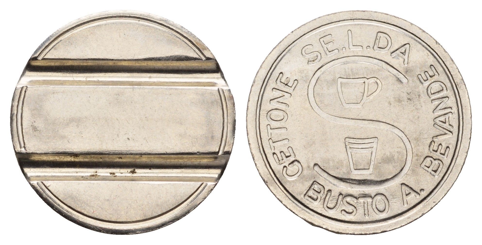 Италия жетон для выдачи напитков (Gettone Bevande) - кофе диаметр 25 мм, вес 6,6 гр нержавеющая сталь 4670-542