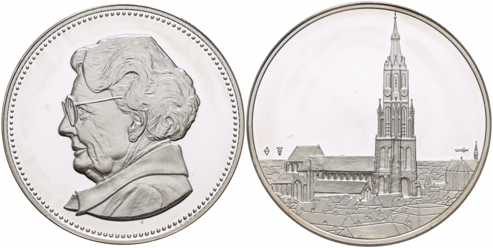 НИДЕРЛАНДЫ МЕДАЛЬ 2004 ЮЛИАНА ПРИНЦЕССА НИДЕРЛАНДОВ (1909-2004) серебро PROOF 05-140-32