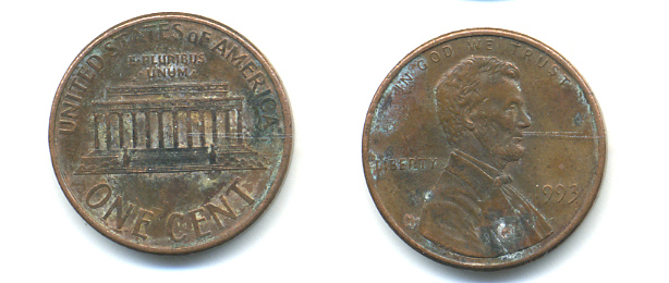 США 1 цент 1993 Авраам Линкольн KM 201b цинк плакированный медью 86-261