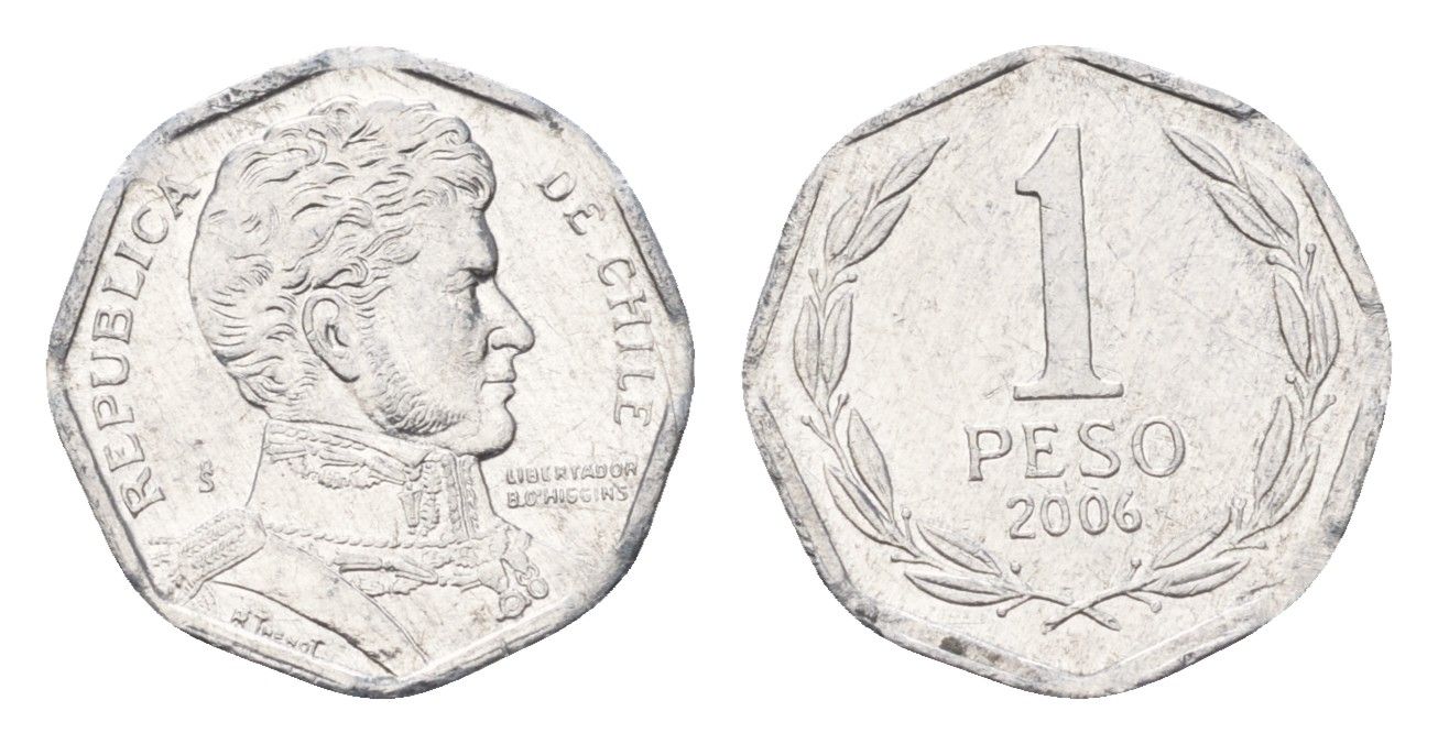 Чили 1 песо 2006 KM 231 алюминий UNC 4689-213