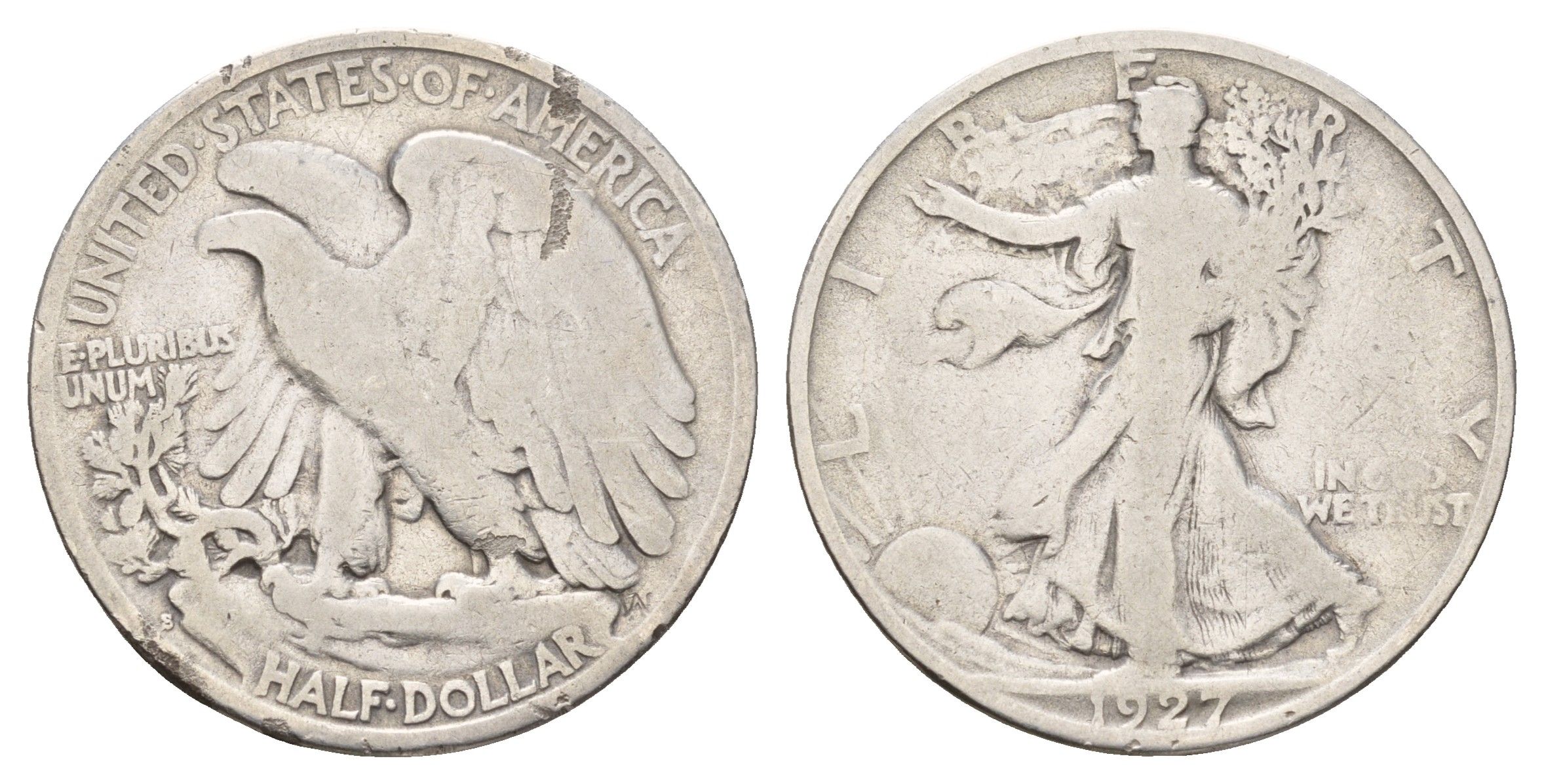 США 1/2 доллара (50 центов) 1927 S KM 142 серебро 4127-2035