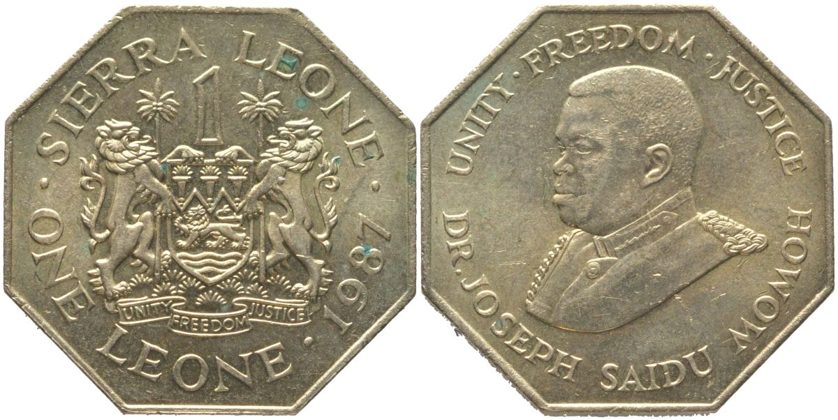 Сьерра-Леоне 1 леоне 1987 KM 43 никель бронза aUNC 73-1031