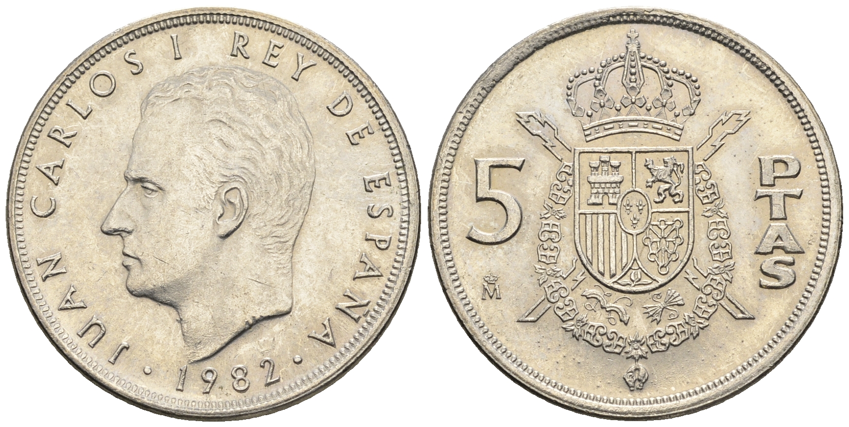 Испания 5 песет 1982 Хуан Карлос I (1975-2014) KM 823 медно-никель 85-742