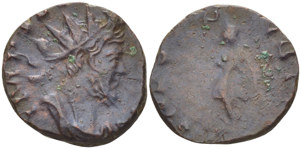 Римская Империя (императоры в Галлии) антониниан 272 - 273 Тетрик I. SPES PVBLICA, Спея, держащая цветок, Колония Агриппины, Very fine RIC 136 биллон 1073-14-53